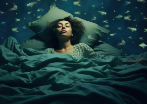 a girl sleeping  on bed and taking  sound sleep